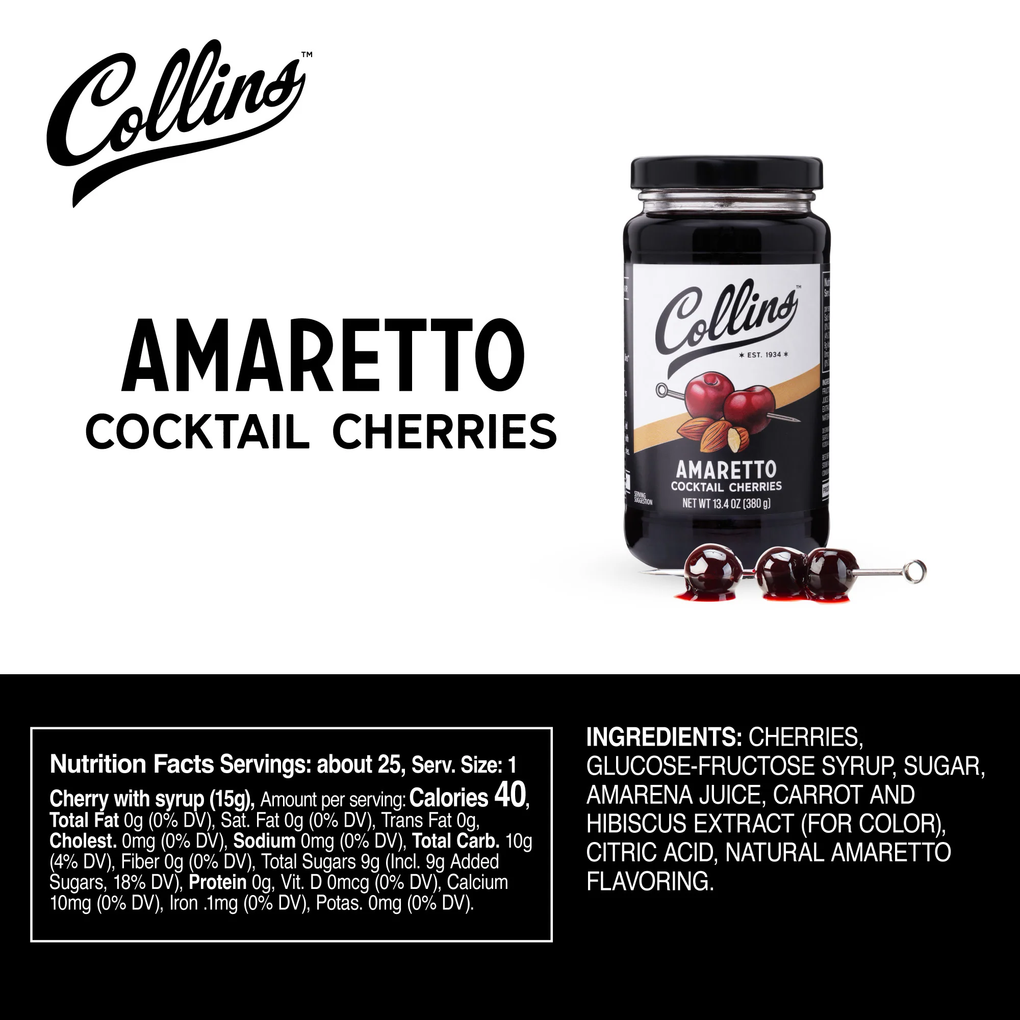 Stemless Amaretto Cherries, 13.4 oz - Image 5