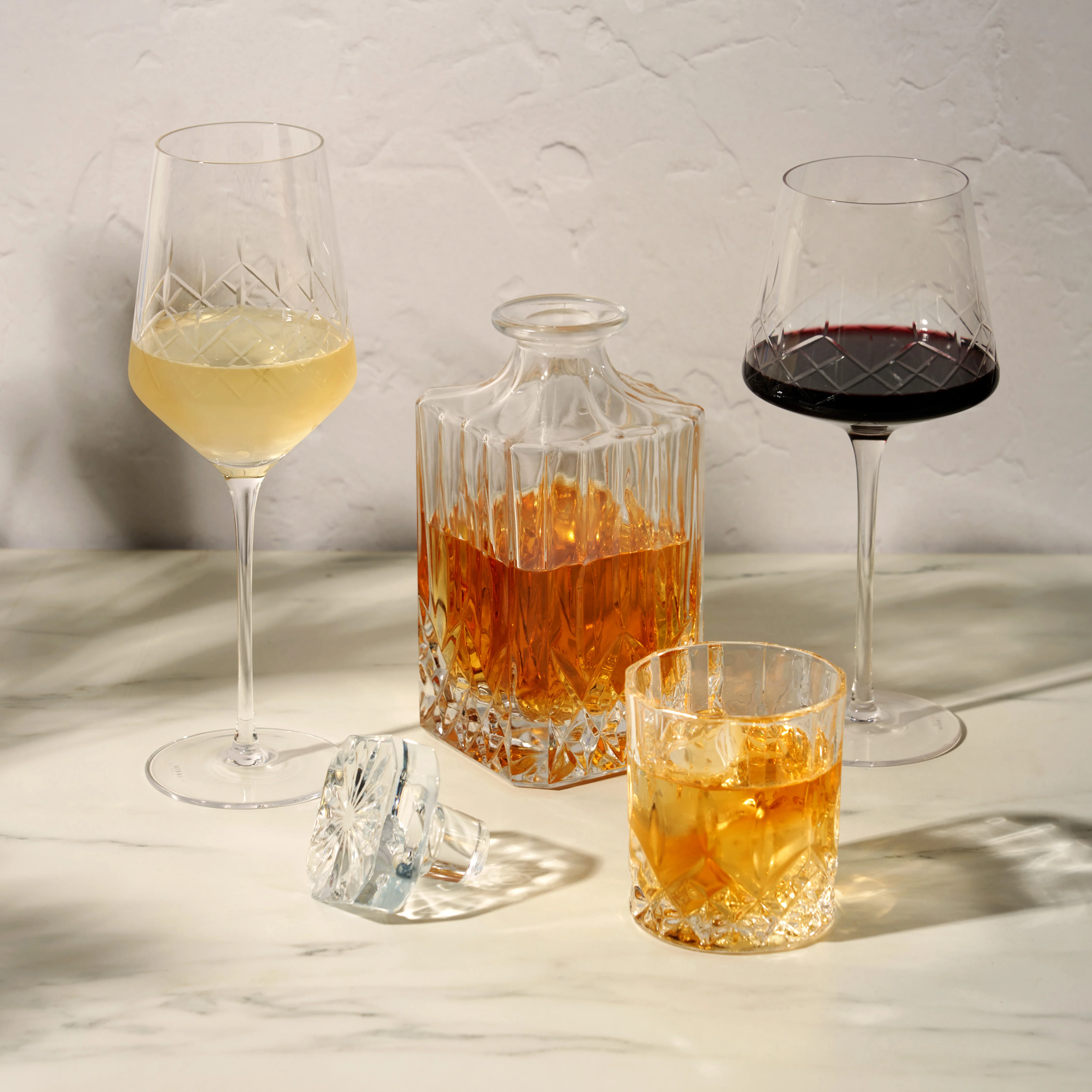 Admiral Crystal Burgundy Wine Glasses, Set of 2 - Image 3