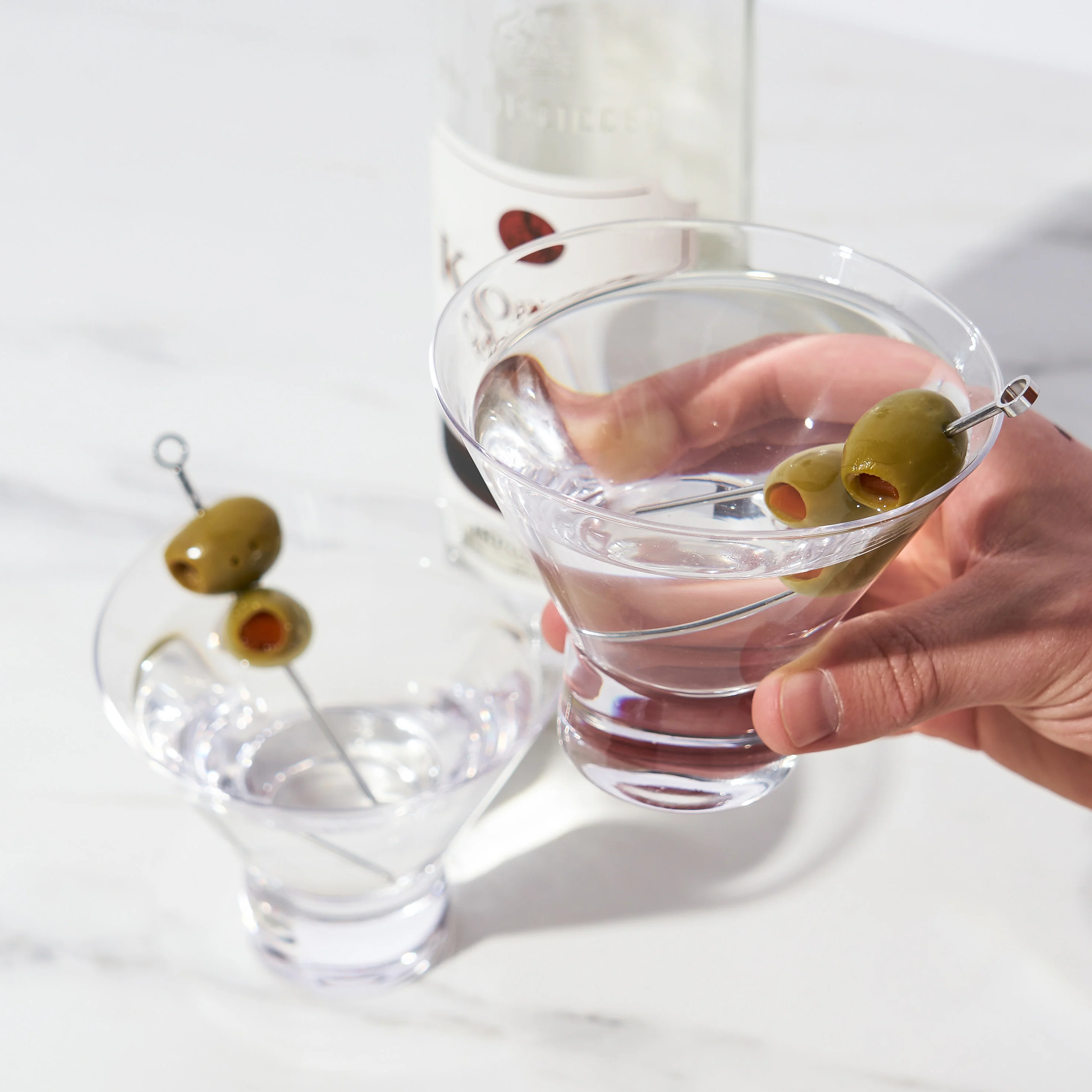 Raye Heavy Base Crystal Stemless Martini Glasses Set of 2 - Image 3