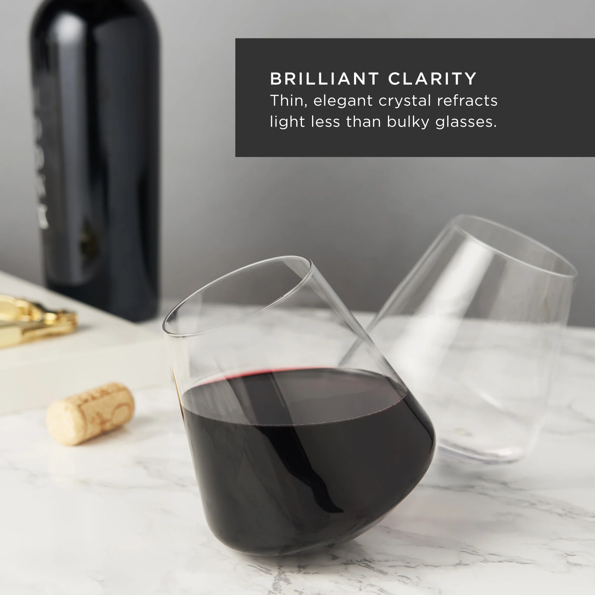 Rolling Crystal Wine Glasses Set of 2 - Image 6