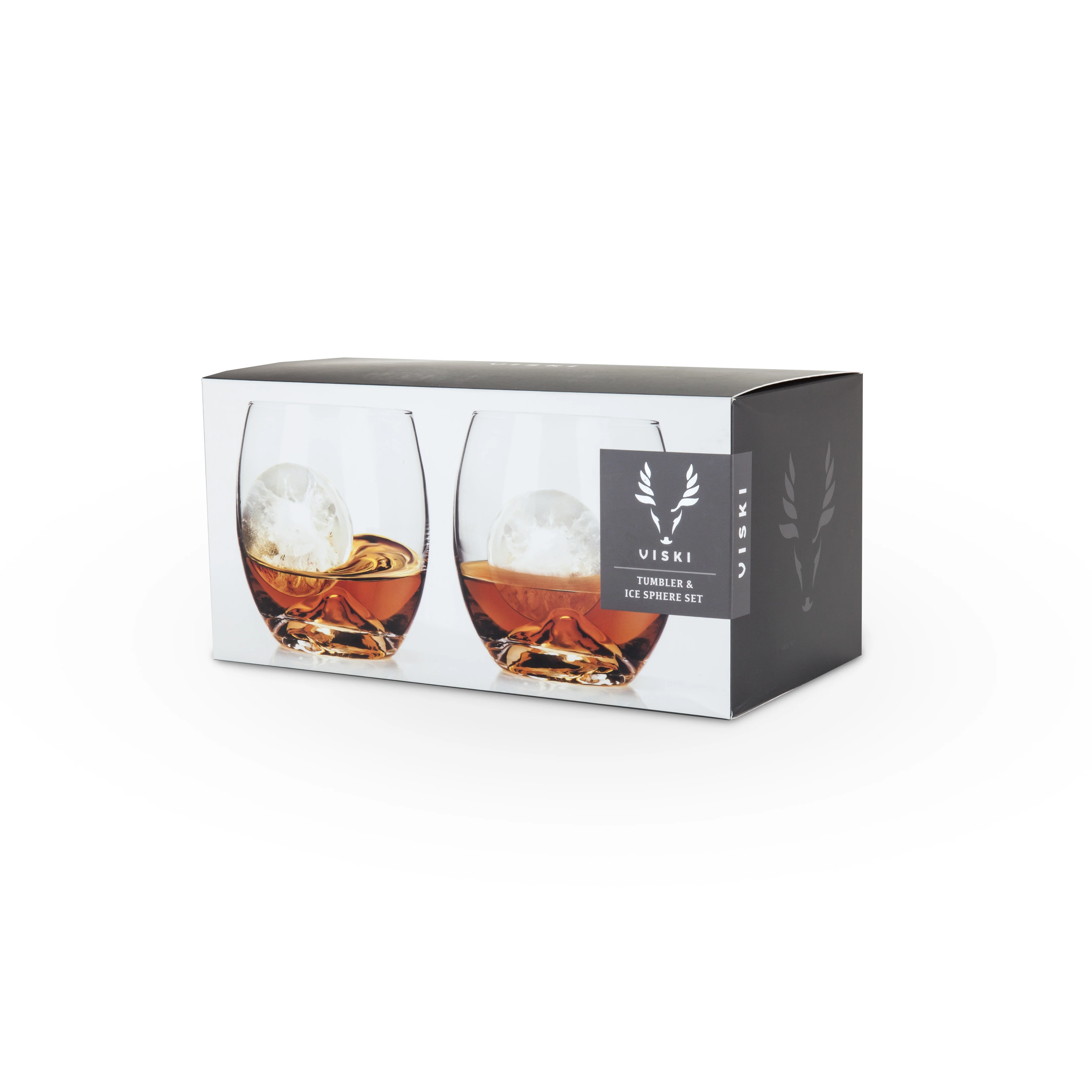 4-Piece Ice Sphere Mold and Crystal Tumbler Set - Image 4