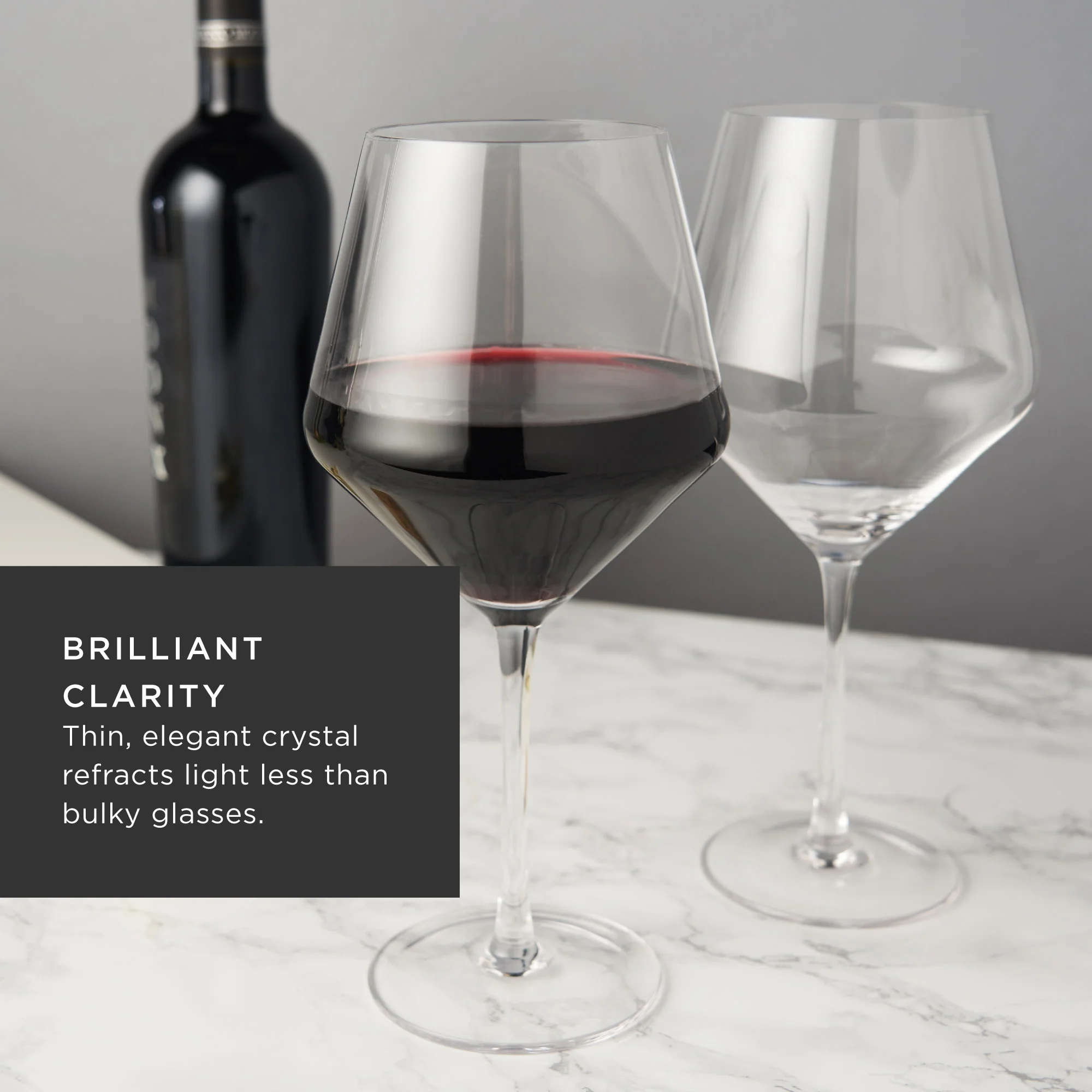 Raye Angled Crystal Burgundy Glasses Set of 2 - Image 5