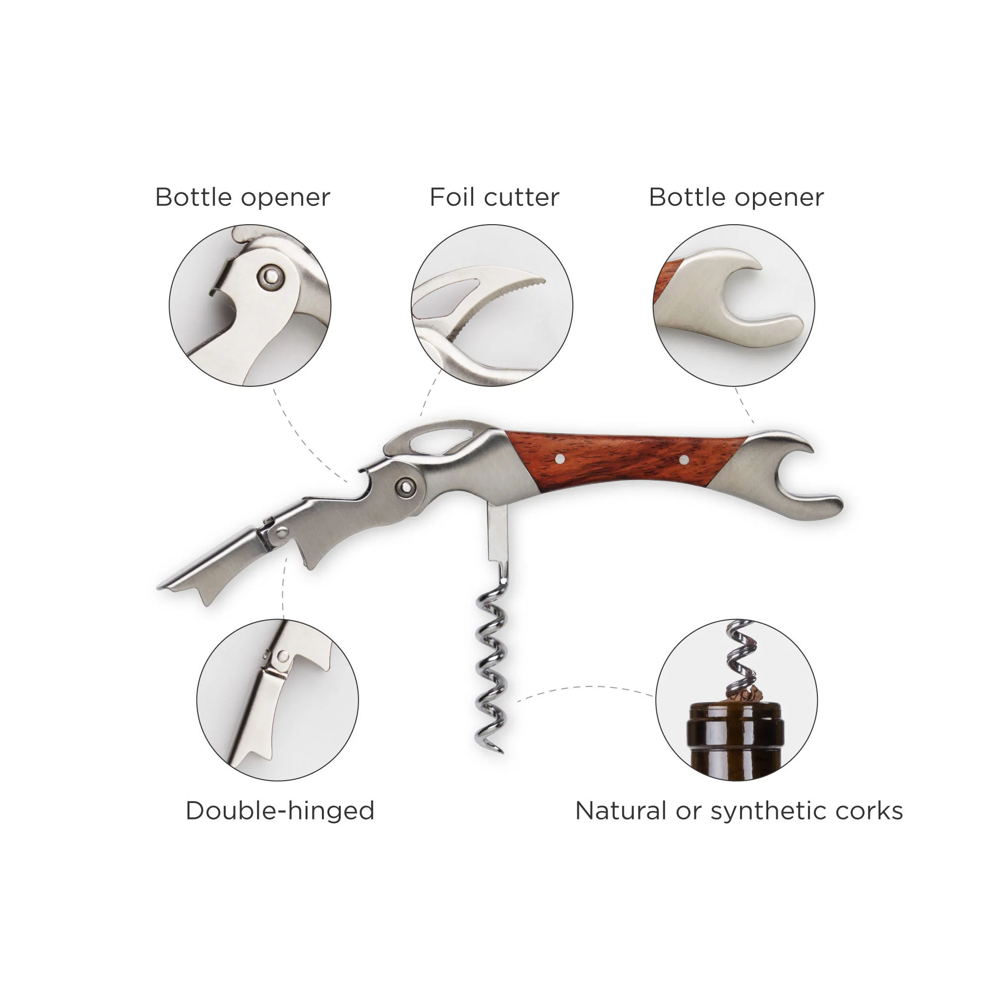 Admiral Corkscrew with Rosewood Handle - Image 5