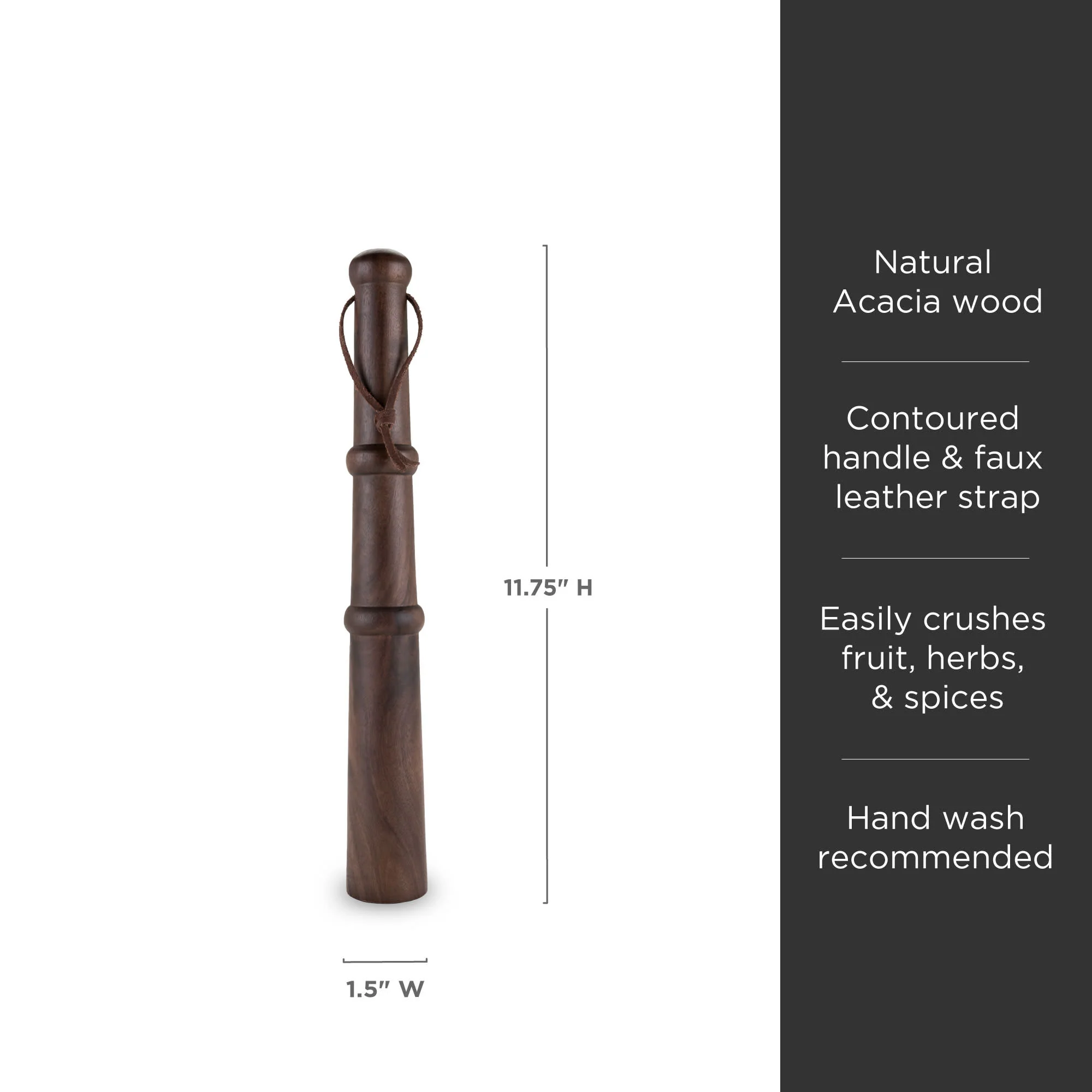 Professional 12" Acacia Wood Muddler - Image 6