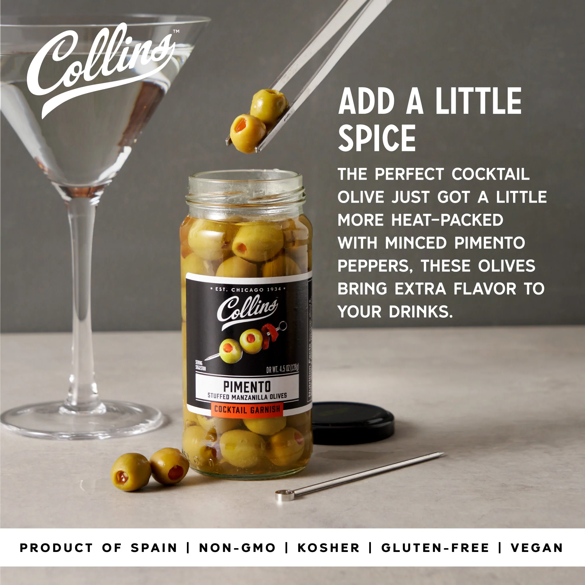Manzanilla Martini Pimento Olives 5 oz - Image 3